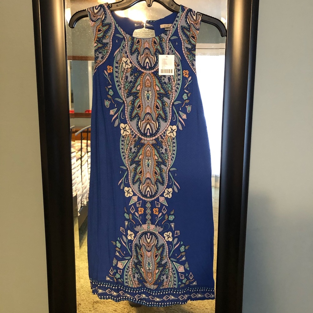 URBAN OUTFITTERS blue key hole dress